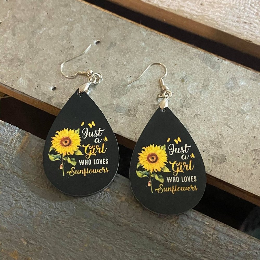 Just a girl that loves sunflower earrings